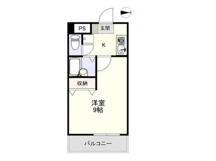 フローラ伊島(1K/4階)の間取り写真