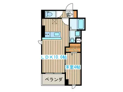 アスフェリック上杉(1LDK/2階)の間取り写真