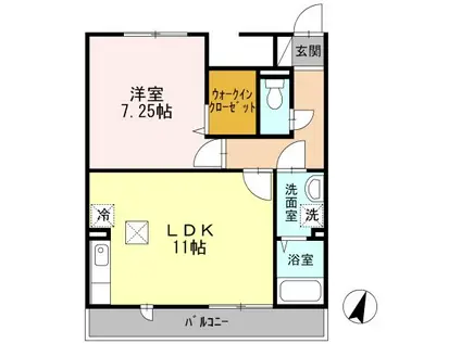 ヴェルデ神明町(1LDK/2階)の間取り写真