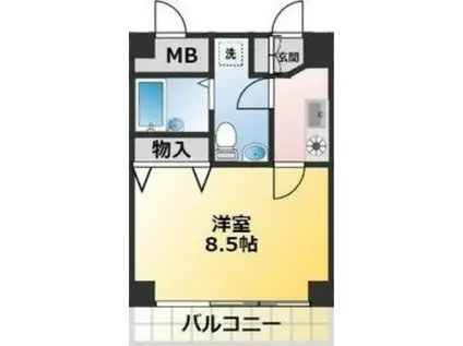 ライフステージ花の木(1K/3階)の間取り写真