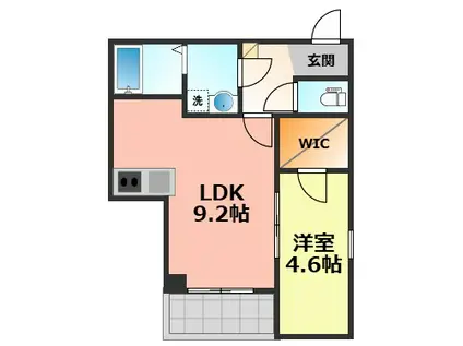 ジーメゾン清須ゼニエス(1LDK/1階)の間取り写真