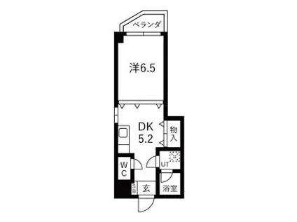 愛知和光ビル(1DK/4階)の間取り写真
