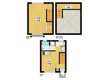 島マンション(1DK/1階)の間取り写真