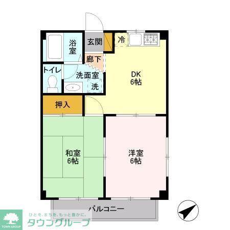 ハイツストーンリーク(2DK/1階)の間取り写真