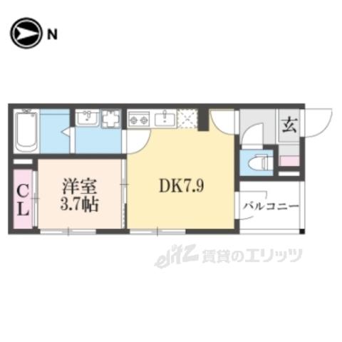 LECIEL3(1LDK/2階)の間取り写真