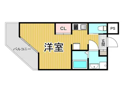 パティーナ中山寺(ワンルーム/3階)の間取り写真