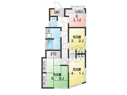 SOAR KAMIOOKA(3K/1階)の間取り写真