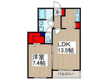 コートエレガンス(1LDK/2階)の間取り写真