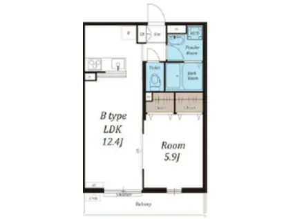 RICCOIII(1LDK/2階)の間取り写真