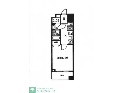 プルミエールセンター南(1K/4階)の間取り写真