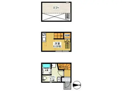 ラ・ルーチェ鶴田(1SK/1階)の間取り写真