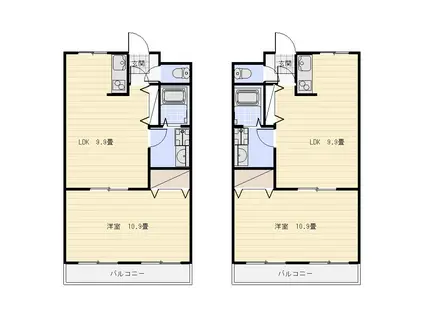 ピア・ビアン(1LDK/2階)の間取り写真