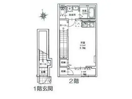 パークコート(ワンルーム/2階)の間取り写真