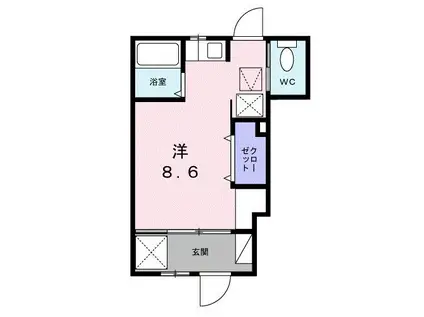 サンダーソニア(ワンルーム/1階)の間取り写真