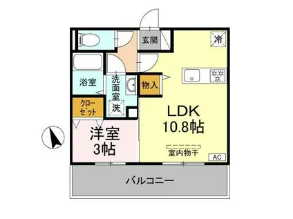 ＪＲ山陽本線 寺家駅 徒歩11分 3階建 築2年(1LDK/3階)の間取り写真
