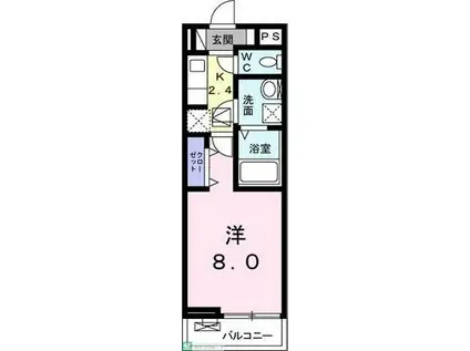 サニープレイス(1K/2階)の間取り写真