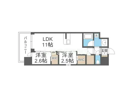 コンフォリア・リヴ淡路町一丁目(2LDK/9階)の間取り写真