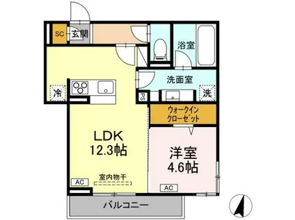 DーRESIDENCE霞町3丁目(1LDK/1階)の間取り写真