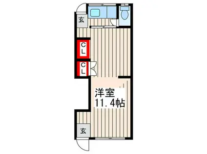 M&BハウスI(ワンルーム/1階)の間取り写真