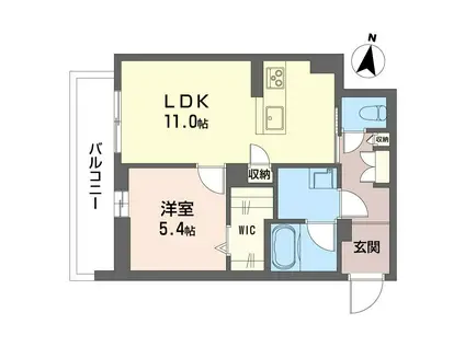 通町グランデ(1LDK/1階)の間取り写真