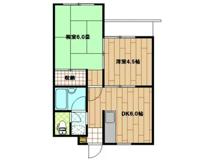 東青梅サンハイツ(2DK/5階)の間取り写真