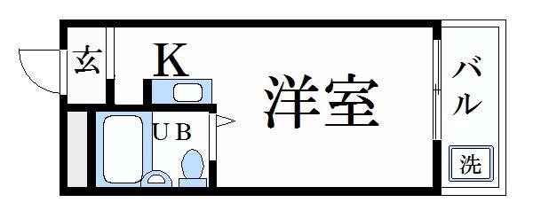 しらさぎメモリアル(ワンルーム/2階)の間取り写真