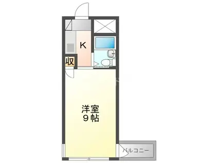 ビアリッツ守口(1K/4階)の間取り写真