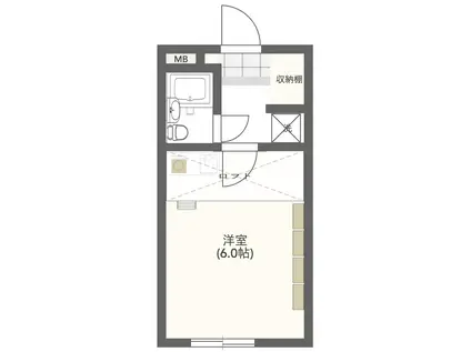 プロヴァンスA棟(ワンルーム/1階)の間取り写真