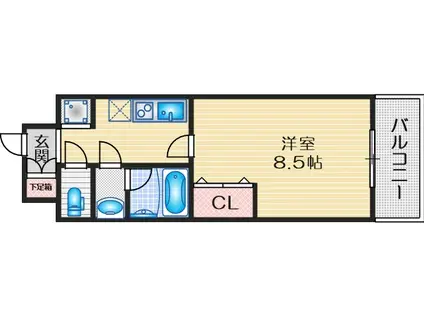 カルム千昇II(1K/2階)の間取り写真