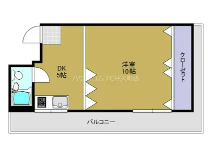 ビアット夕凪(1DK/7階)の間取り写真