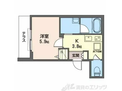 シャーメゾンアルバ(1K/2階)の間取り写真