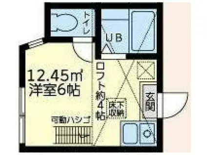 ユナイト衣笠セブリアン(ワンルーム/2階)の間取り写真