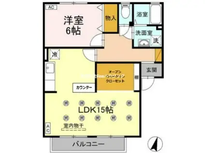 ヴェールメゾンA棟(1LDK/1階)の間取り写真