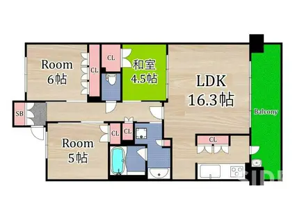 ブランズシティ都島友渕町(3LDK/7階)の間取り写真