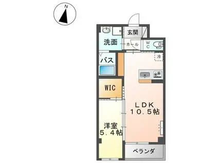 ジェントリーハイムII(1LDK/1階)の間取り写真