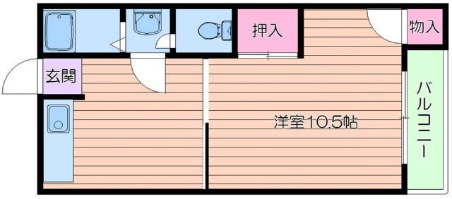 円山台ロイヤル(1DK/3階)の間取り写真