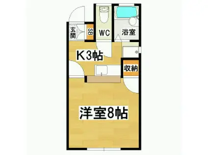 ハイツ佐紀(1K/1階)の間取り写真