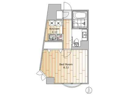 ハレトリアノン(1K/3階)の間取り写真