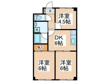 エスペランサ富士(3DK/1階)の間取り写真