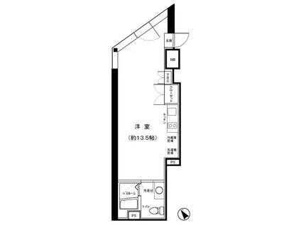 シルクプラザ(ワンルーム/3階)の間取り写真