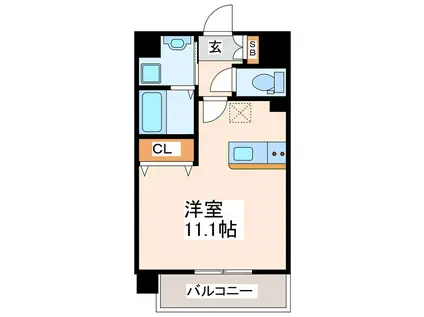 CHELSEA MANOR新屋敷(ワンルーム/2階)の間取り写真