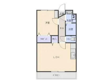 みずほユーミーマンション(1LDK/2階)の間取り写真