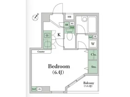 ジェイパーク中弐番館(1K/3階)の間取り写真