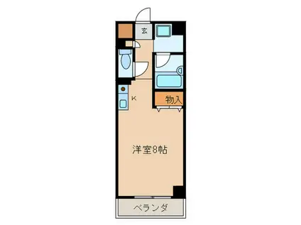 ラフィーネ苦楽園(ワンルーム/2階)の間取り写真