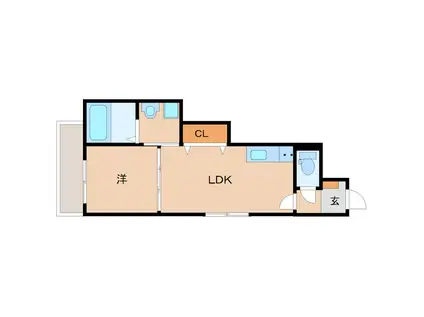 エフ アセシア アロエ(1LDK/1階)の間取り写真