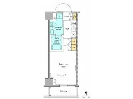 プラウドフラット浅草(1K/7階)の間取り写真