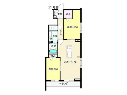 パインズヴィラII(2LDK/2階)の間取り写真