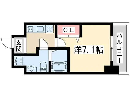 サムティ江坂ジュレーヴ(1K/6階)の間取り写真