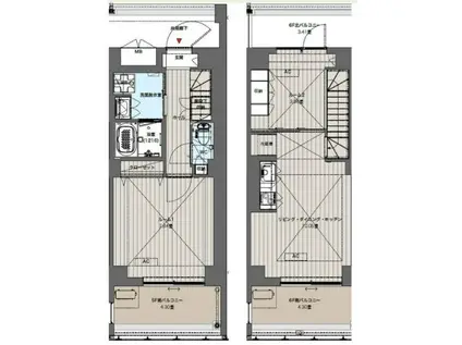 ルーチェヴィラ(2LDK/5階)の間取り写真