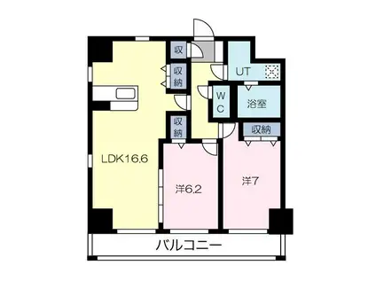 アマルフィーノグラン(2LDK/8階)の間取り写真